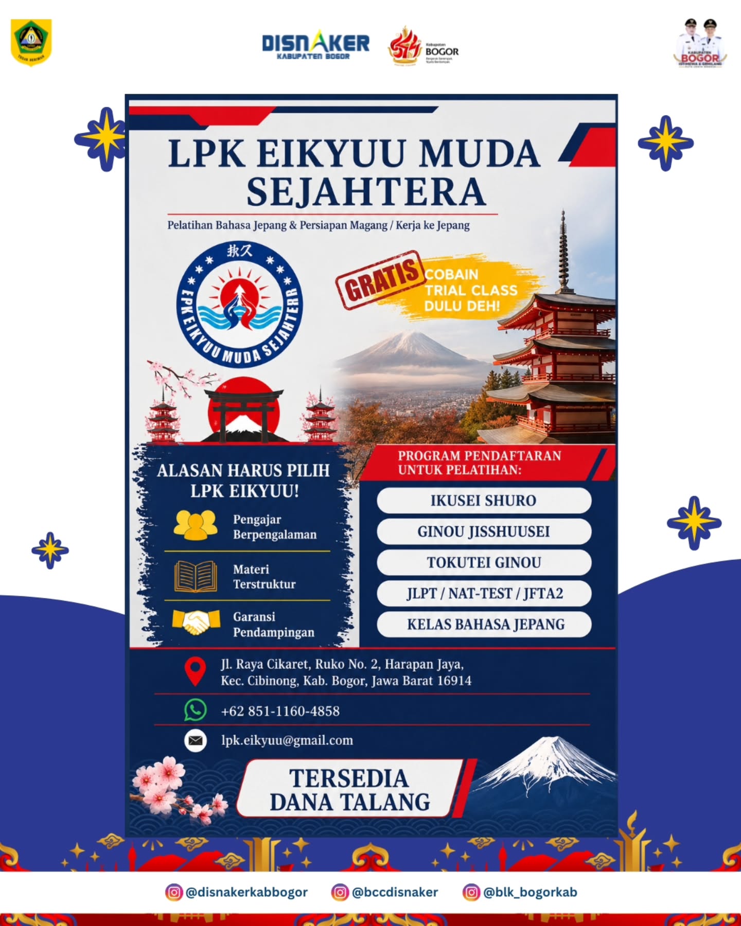 Wujudkan Mimpi Berkarier di Jepang Bersama Lpk Eikyuu Muda Sejahtera